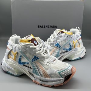 Balenciaga Wmns Runner Sneaker Worn Out White Blue Pink 772767 W3RMU 9754