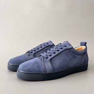 Christian Louboutin Louis Junior Sneakers Veau velours Grey Blue 3170052B074