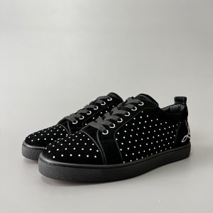 Christian Louboutin Louis Junior Plum Strass Sneakers Black 1240127BK1D