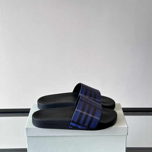 Burberry Furley Check Slides Archive Blue 8023965