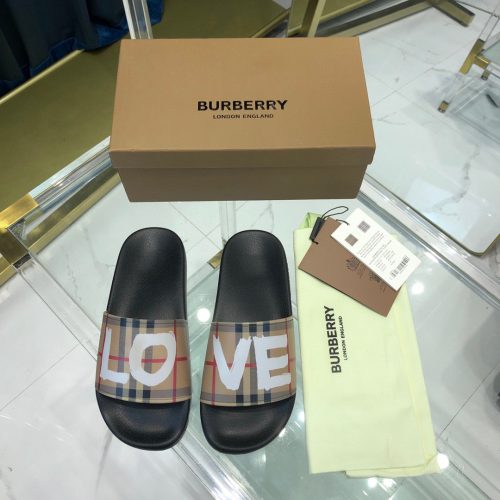 Burberry Furley Check Slides Archive Beige LOVE 8023965
