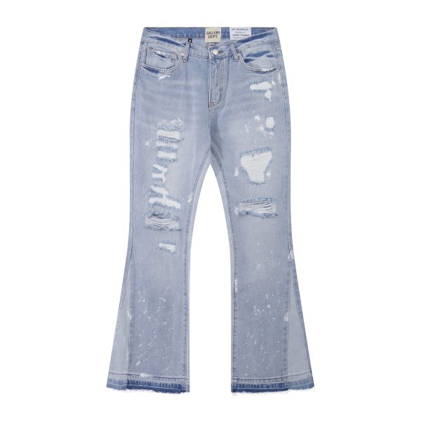 Gallery Dept. Ripped Embroidered Patch Ink Splash Jeans YC00140