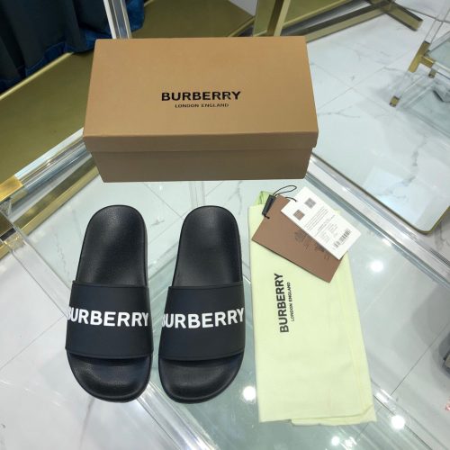 Burberry Logo Slides Black Optic White 80535011