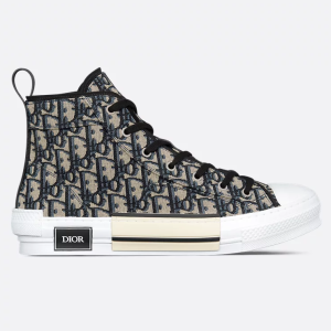 Dior B23 League High-Top Sneaker Beige and Black Dior Oblique Jacquard 3SH126ZSA_H961