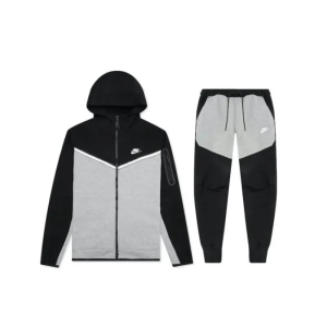 Nike Sportswear Tech Fleece Full Zip Hoodie & Joggers Set Black Grey