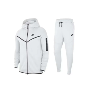 Nike Sportswear Tech Fleece Full Zip Hoodie & Joggers Set White