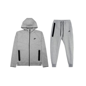 Nike Sportswear Tech Fleece Full-Zip Hoodie & Joggers Set Dark Heather Grey Black